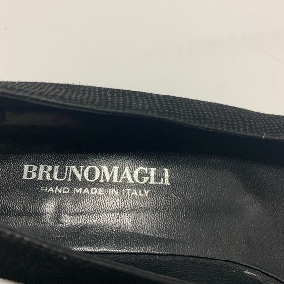 Bruno Magli Parma Black Textured Peep Toe Shoes - Picture 2 of 8